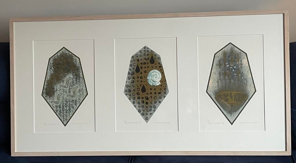 Bert Vredegoor Miserere I - II & III.Drieluik.Zeefdruk serie, Ophalen