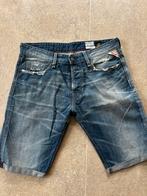 Replay Jennon denim short, Kleding | Heren, Spijkerbroeken en Jeans, Ophalen of Verzenden, Gedragen, Blauw, W33 - W34 (confectie 48/50)