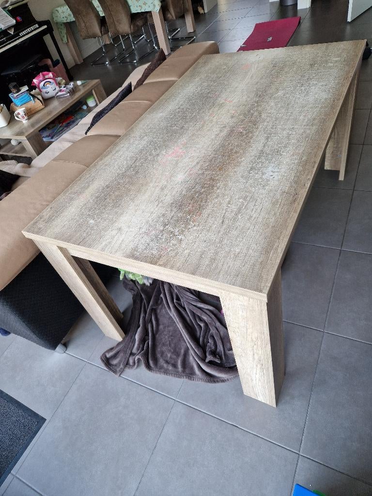 Gratis uitschuifbare Eettafel, Huis en Inrichting, Tafels | Eettafels, Ophalen, Gebruikt, 50 tot 100 cm, 150 tot 200 cm