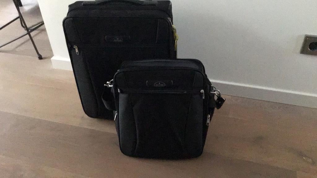 Zwarte Samsonite kofferset, Sieraden, Tassen en Uiterlijk, Koffers, Ophalen, Zo goed als nieuw, Hard kunststof