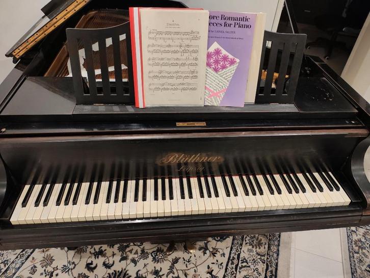 1912 Blüthner Style 5 Grand Piano 180c Patent Action Ivory, Muziek en Instrumenten, Piano's, Gebruikt, Vleugel, Zwart, Ophalen