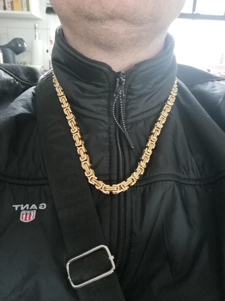 Nieuwe 18k Gouden Platen Koningsketting - 70cm, 8mm, Ophalen of Verzenden, Nieuw, Goud, Overige materialen