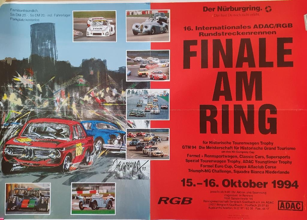 Finale am Ring poster, Nürburgring 1994, Verzenden, A1 t/m A3, Film en Tv, Rechthoekig Staand