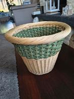 Retro Vintage rieten jaren 60 mand/prullenbak, Ophalen, Rechthoekig, Riet