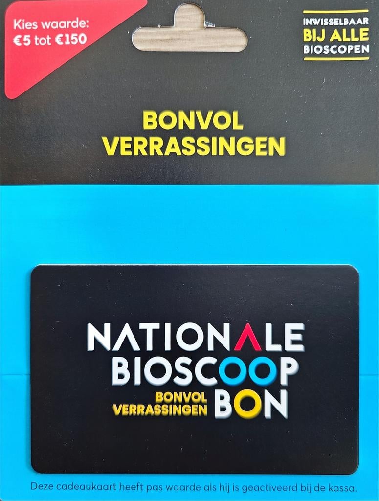 Nationale Bioscoop Bon, Eén persoon, Cadeaubon