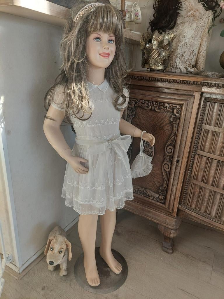Etalagepop meisje vintage brocant retro, Antiek en Kunst, Ophalen