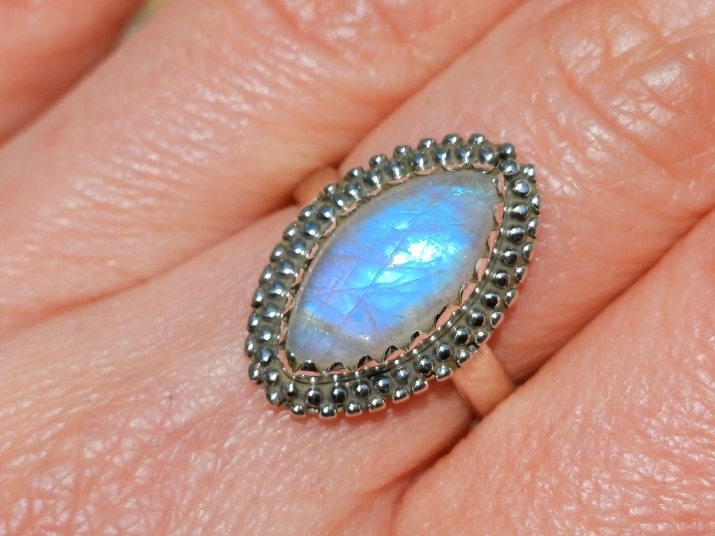 Vanoli 925 zilveren ring met maansteen maat 17,25, Sieraden, Tassen en Uiterlijk, Ringen, Nieuw, Dame, 17 tot 18, Wit, Zilver