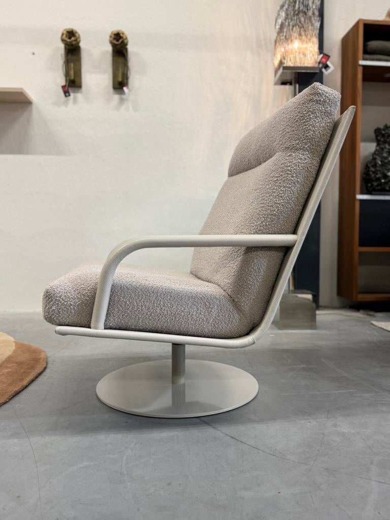 Nieuw Leolux Kudo Draai fauteuil boucle stof Design stoel, Huis en Inrichting, Leolux, Nieuw, 75 tot 100 cm, Ophalen of Verzenden