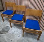 23 x Vintage Deense houten stoelen cafestoelen horeca retro, Ophalen of Verzenden, Zo goed als nieuw, Blauw, Vijf, Zes of meer stoelen