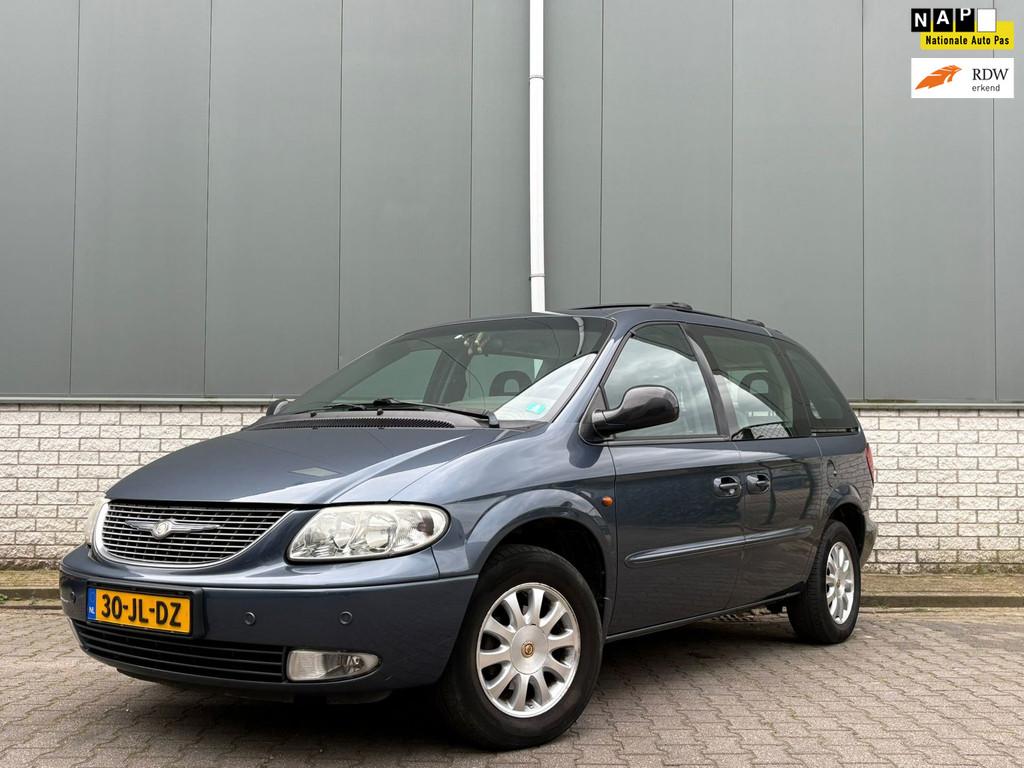 Chrysler Grand Voyager 3.3i V6 LX-Airco-NWE APK-Cruise-Autom, 3301 cc, Gebruikt, Beige, Blauw