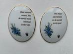 MOOIE SPREUKEN OP OVALE PORSELEINEN OVALE TEGEL, Antiek en Kunst, Ophalen of Verzenden