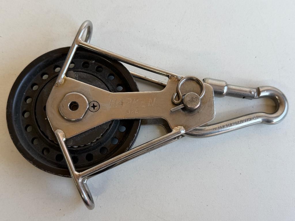 Harken USA 100 mm 1 schijfs blok gelagerd, Watersport en Boten, Ophalen of Verzenden, Gebruikt, Lijn of Blok