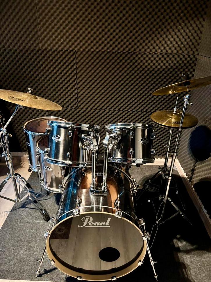 Pearl export 2xfloortom + sabian, Muziek en Instrumenten, Percussie, Zo goed als nieuw, Trommel, Ophalen