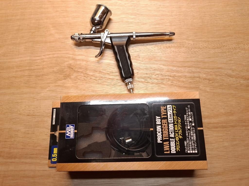 Csi Creos Procon Boy Trigger Type LWA 0,5 PS-290 airbrush, Ophalen, Zo goed als nieuw, Airbrush en Toebehoren