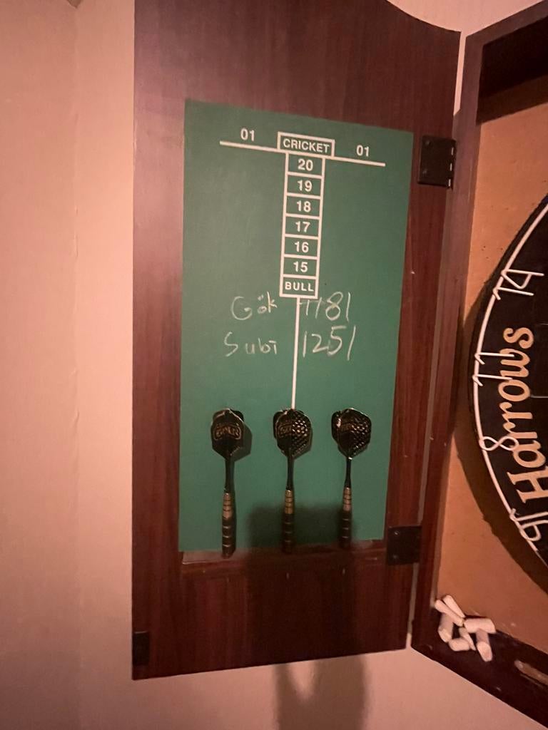 Dart bord met kast een 12 b, Ophalen of Verzenden, Zo goed als nieuw, Zonnebank enkelzijdig, Minder dan 10 lampen