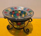 Decoratie (bloem)pot in houder, Huis en Inrichting, Woonaccessoires | Vazen, Overige kleuren, Ophalen of Verzenden, Minder dan 50 cm