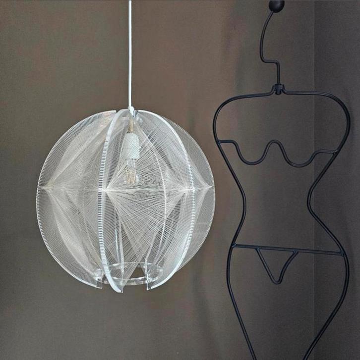 Vintage 'Swag’ Lamp Paul Secon voor Sompex, gemerkt - retro, Huis en Inrichting, Lampen | Hanglampen, Zo goed als nieuw, Minder dan 50 cm