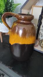 Vintage vaas West Germany bruin groen geel 484-27, Gebruikt, Overige kleuren, Aardewerk of Porselein, Ophalen of Verzenden