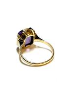 14k gouden ring met een amethist, 18 tot 19, -, -, Ophalen of Verzenden