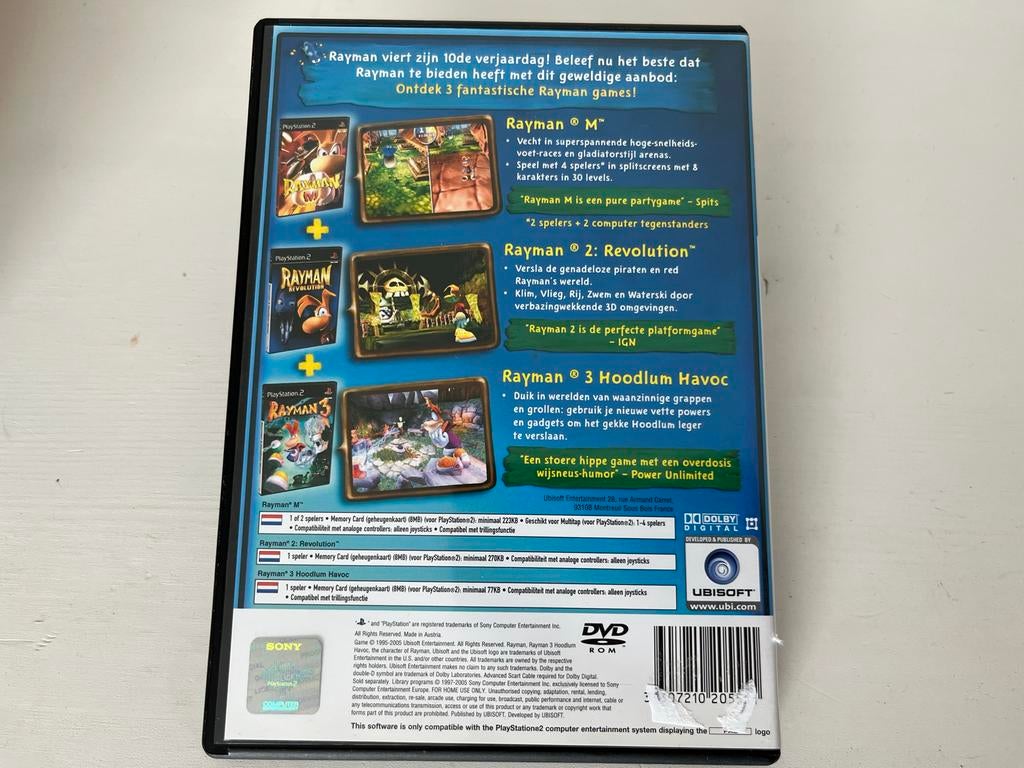 Rayman 10th Anniversary PS2, Spelcomputers en Games, Games | Sony PlayStation 2, Gebruikt, T, 2 spelers, T