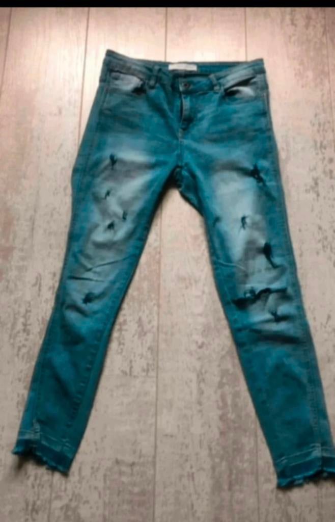 Queen Hearts ripped jeans maat m, Ophalen of Verzenden, Zo goed als nieuw, Blauw, W32 (confectie 46) of kleiner