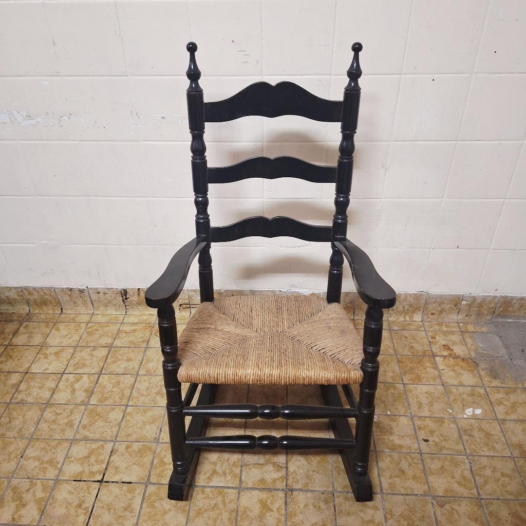 Vintage Schommelstoel voor Kinderen / Hout en Riet, Kinderen en Baby's, Kinderkamer | Tafels en Stoelen, Ophalen, Gebruikt, -
