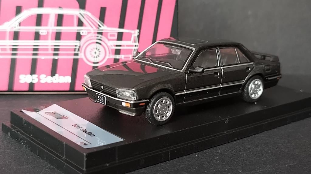 Peugeot 505 berline antraciet 1:64 Shadow Pol, Hobby en Vrije tijd, Shadow, Auto, Verzenden, .