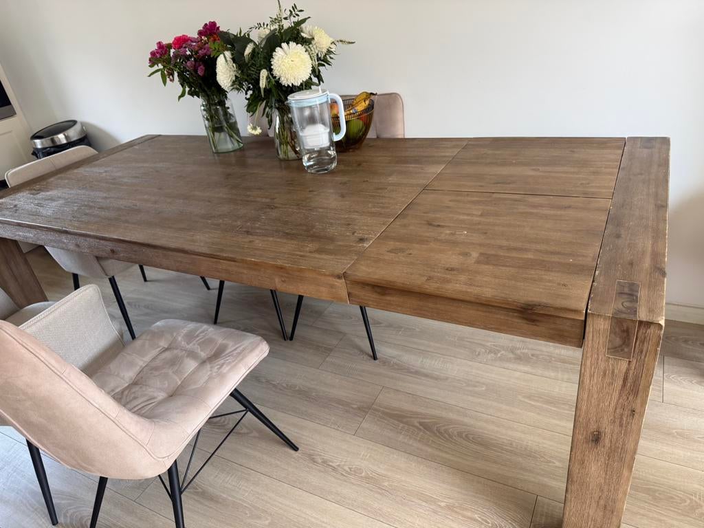 Feelings Wonen Uitschuifbare eettafel, Ophalen, Eikenhout, 200 cm of meer, 50 tot 100 cm