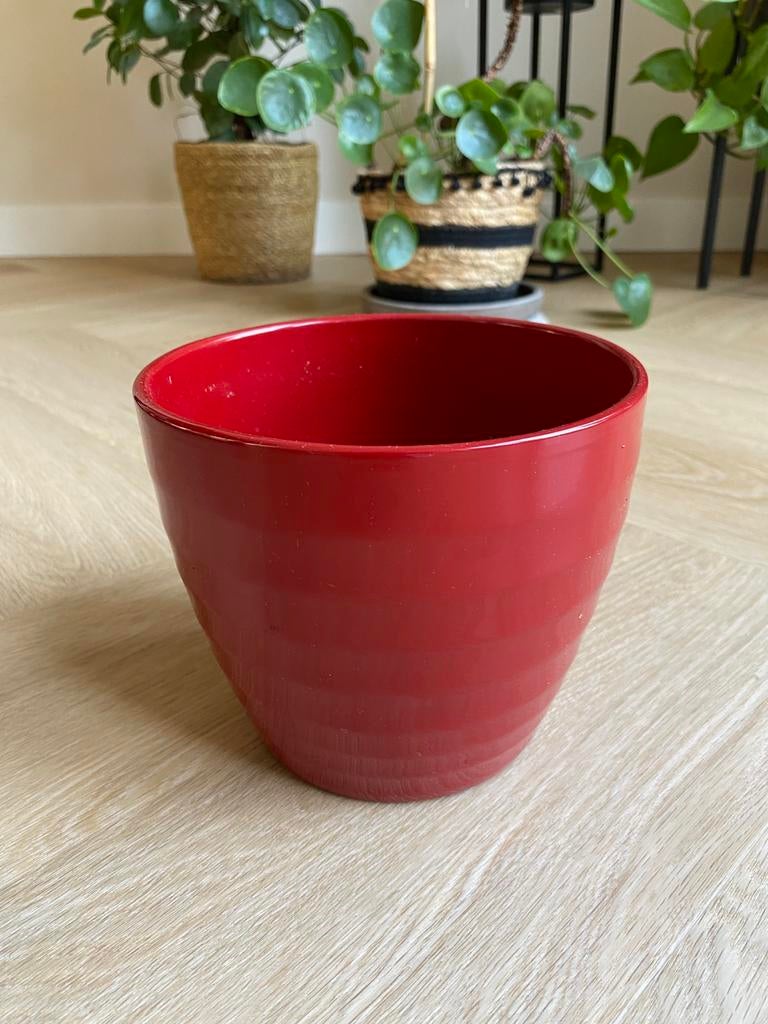 Rode bloempot, Rond, Nieuw, Ophalen of Verzenden, Minder dan 40 cm