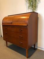 Vintage zweeds midcentury rolltop bureau, Huis en Inrichting, Ophalen, Gebruikt, Vintage scandinavisch design