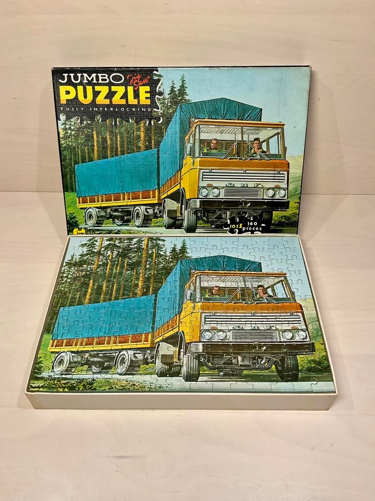 Jumbo puzzel DAF 2600 truck vrachtwagen 160 stukjes, Ophalen of Verzenden, 500 t/m 1500 stukjes, Gebruikt, Legpuzzel