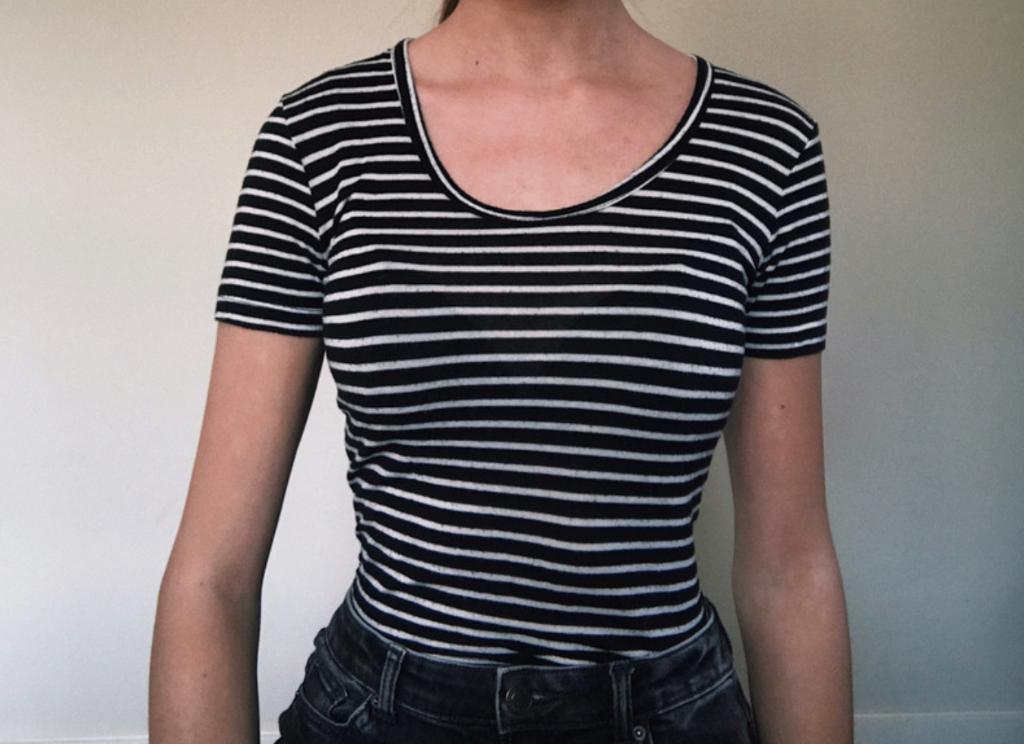 Zwart wit gestreept shirt dames maat S, Zwart, Ophalen of Verzenden, Zo goed als nieuw, Korte mouw