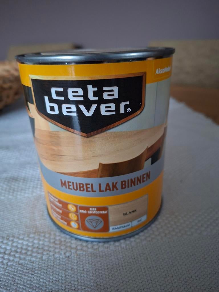 Nieuwe CetaBever Meubellak Binnen Mat Blank 0.75L, Overige kleuren, Nieuw, Ophalen of Verzenden, Lak