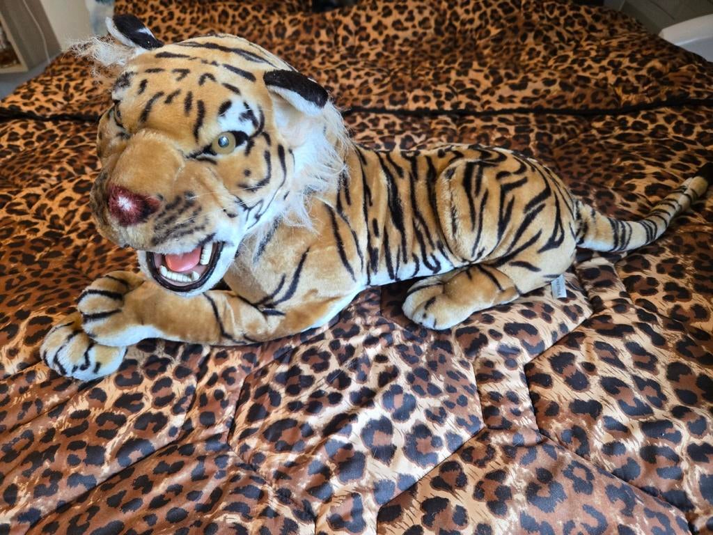 Pluche oranje tijger knuffel - 60 cm - Zo goed als nieuw, Kinderen en Baby's, Speelgoed | Knuffels en Pluche, Oranje, Ophalen of Verzenden