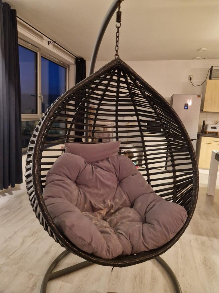 hangstoel voor binnen en buiten, Huis en Inrichting, Stoelen, Ophalen of Verzenden, Gebruikt, Zwart, Eén