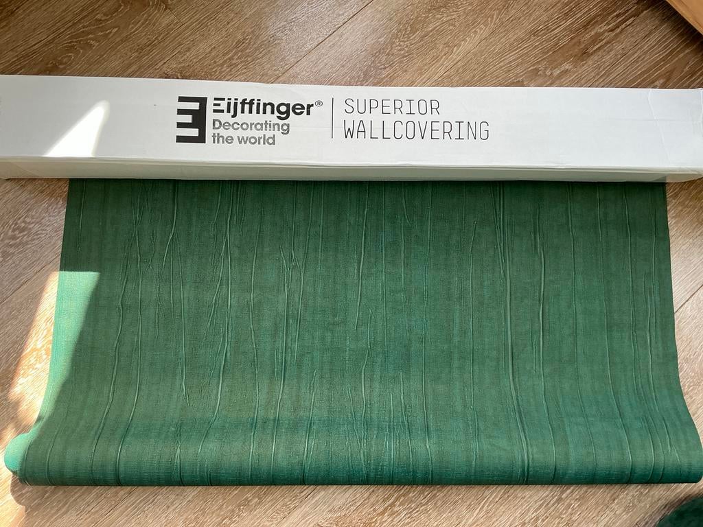 Eijffinger Superior Wallcovering restant behang groen, Ophalen of Verzenden, Minder dan 10 m², Groen