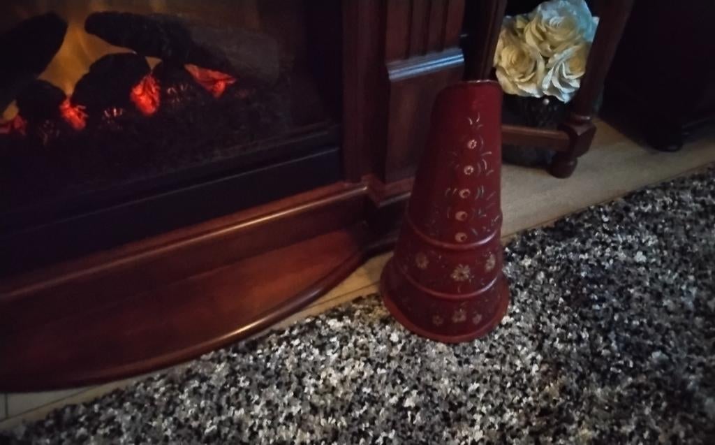 Hinderloper geschilderd kolenkit 35 cm hoog., Antiek en Kunst, Antiek | Emaille, Ophalen