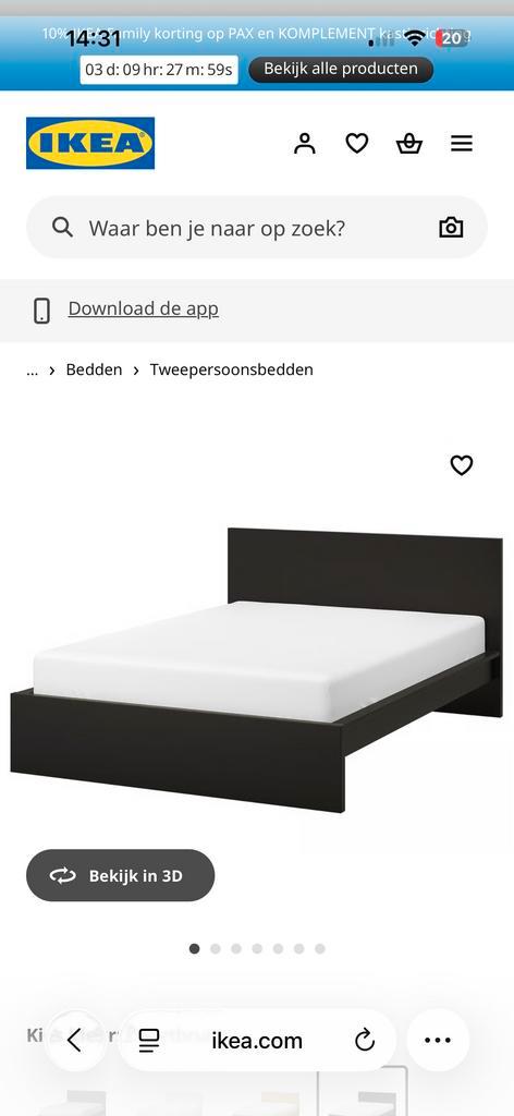 Ikea Malm bed 180x200 met lattenbodems en lades, Huis en Inrichting, Slaapkamer | Bedden, Gebruikt, Tweepersoons, 180 cm, 200 cm