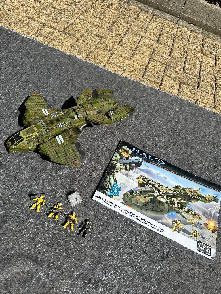 Mega Bloks Halo UNSC Pelican 96824 compleet + instructies, Kinderen en Baby's, Speelgoed | Bouwstenen, Ophalen, Gebruikt, Megabloks