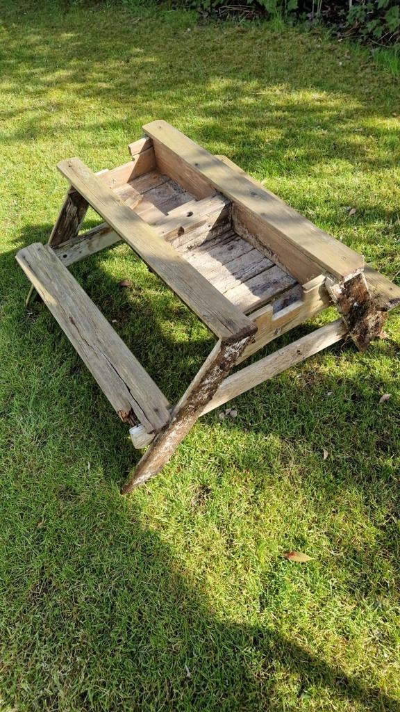 Zandtafel / picknicktafel in slechte staat, Ophalen, Gebruikt, Rechthoekig, Hout
