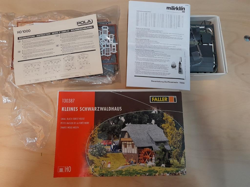 3x bouwpakket modeltreinbaan H0: Faller, Pola, Märklin, Overige merken, Gelijkstroom of Wisselstroom, Brug, Tunnel of Gebouw, Ophalen of Verzenden