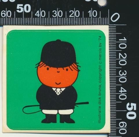 Sticker: Ruiter - Dick Bruna, Verzamelen, Stickers, Zo goed als nieuw, Strip of Tekenfilm, Ophalen of Verzenden