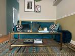 Salontafel vintage messing met glas, Huis en Inrichting, Tafels | Salontafels, Ophalen, Gebruikt, 100 tot 150 cm, 50 tot 100 cm
