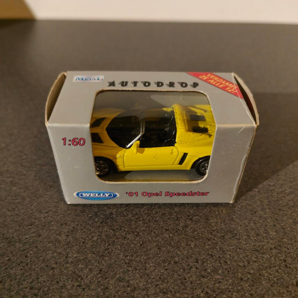 Welly Autodrop '01 Opel Speedster 1:60 - Nieuw in doos, Ophalen of Verzenden, Nieuw, Auto