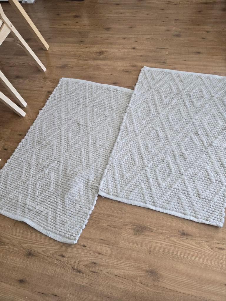 2 mooie lopers, 70/80x50 cm, moeten schoongemaakt, Gebruikt, 50 tot 100 cm, Beige, Rechthoekig