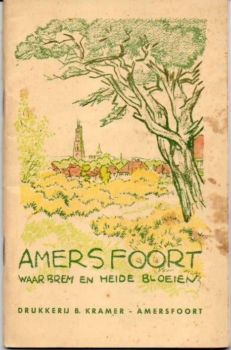 Oude VVV folder Amersfoort Drukkerij Kramer wandelkaart 1938, Verzenden, Zo goed als nieuw, Folder