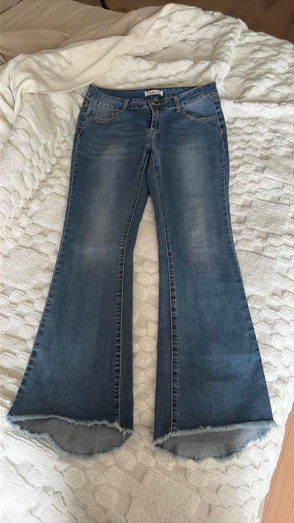 Jeans met fringe, Ophalen of Verzenden, Zo goed als nieuw, Blauw, W33 - W36 (confectie 42/44)