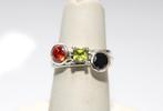 3 Prachtige Sterling Zilver Charmin’s Edelsteen Stack Ringen, Verzenden, Met edelsteen, Dame, Zilver