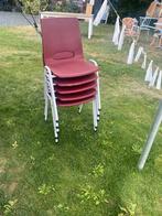 9 rode stapelstoelen kantinestoelen rood stoelen vintage, Gebruikt, Ophalen of Verzenden, Retro vintage, Rood