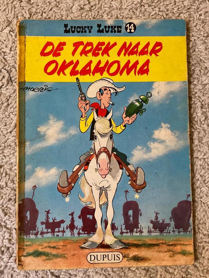 Lucky Luke -Nr 14- De trek naar Oklahoma - Eerste druk, 1960, Boeken, Stripboeken, Gelezen, Eén stripboek, Ophalen of Verzenden